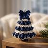 Decorative Yarn Tree for Bookshelves DIY Crochet Christmas Kit,Beginner-Friendly Xmas Craft Kit with Bow Complete Starter And Faux Pearl Embellishment