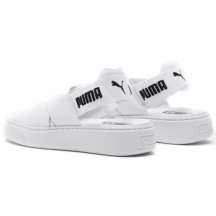 Puma Platform Trace Sports Sandals White Black Womens 365478-02
