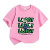 Kids Boys Girls Crew Neck Short Sleeve 100% Cotton T-shirt, Cute Cartoon Character Printed Casual Comfortable Tee for Daily Wear Home Outings, Breatha