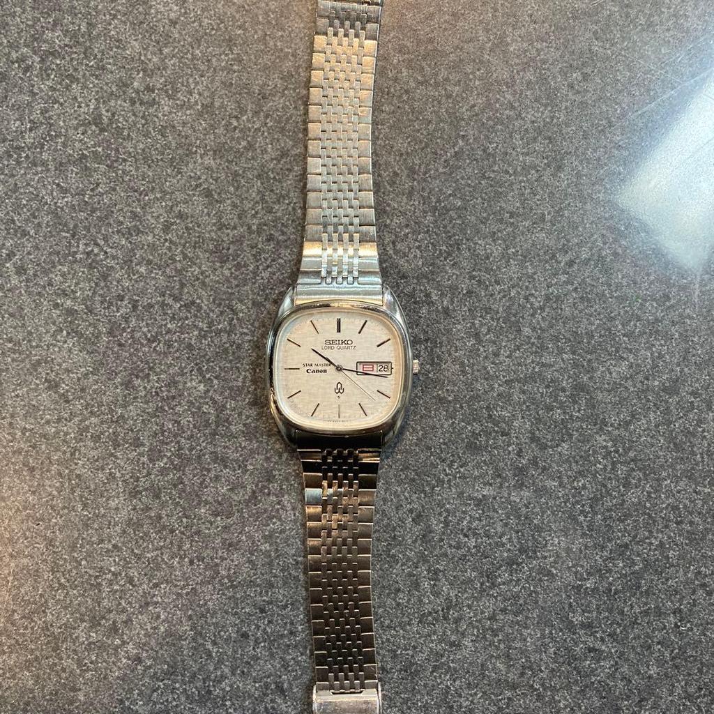 Used Super Rare SEIKO X Canon Double Name Road Quartz STAR MASTER