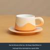Handun Gradient Ceramic Coffee Mug & Saucer Set