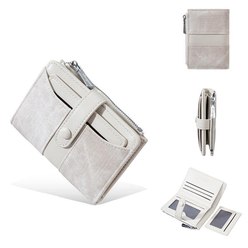 

Baellerry Artificial Leather Short Wallets for Men Women Fashion Coin Purse Zipper Card Holder Purses 9*12.5*2.5cm бежевий
