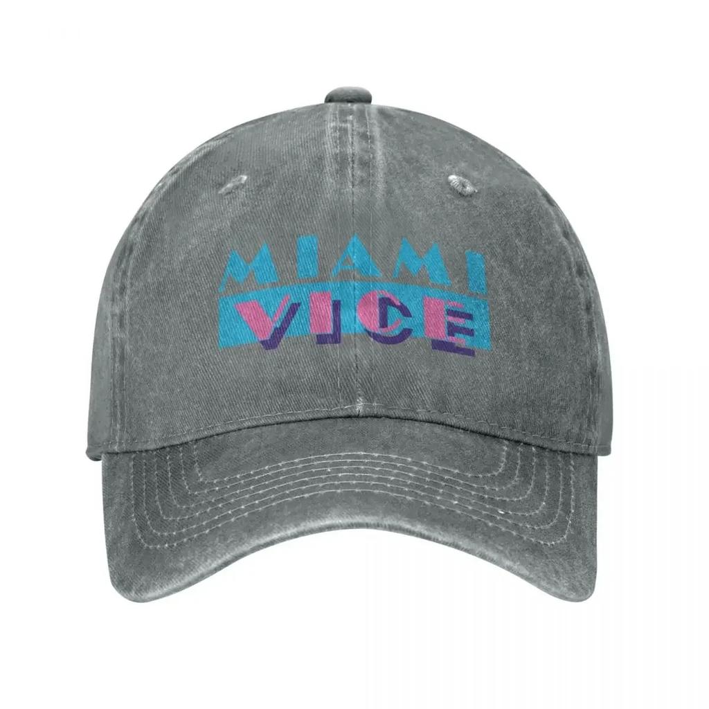 Miami Vice Vaporwave Harajuku Unisex Style Baseball Cap Distressed Denim Caps Hat Vintage Outdoor Summer Adjustable Sun Cap