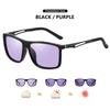 2026 Square Classic Retro Women Sunglasses Photochromic Polarized Tinted Purple Lens Sun Glasses Men Eyewear Anti-glare UV400