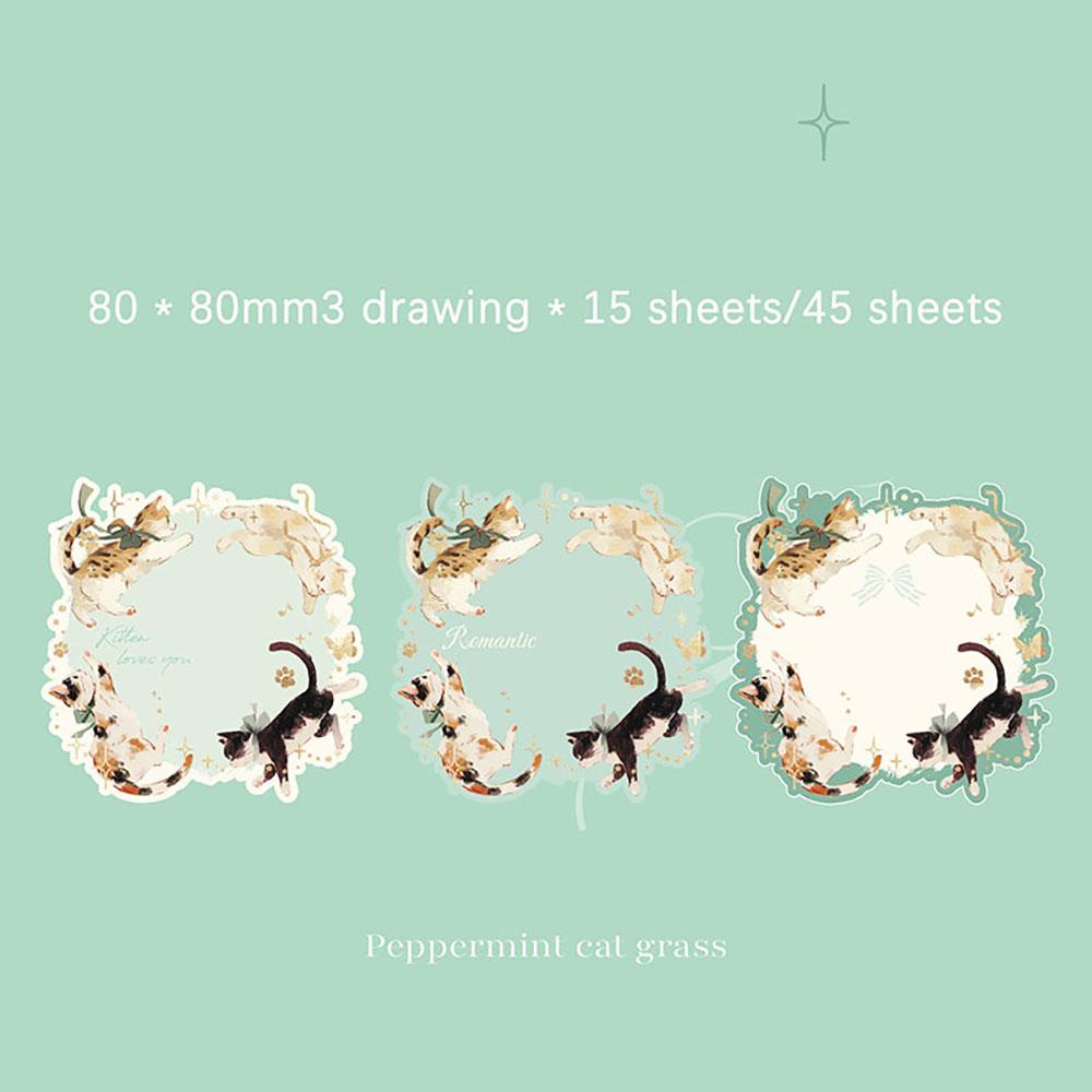 Embossed hot stamping sticky notes, Uus ring series, Korean cat themed irregular sticky notes