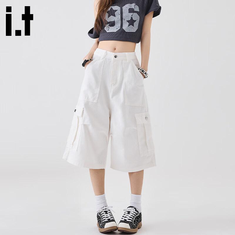CHOCOOLATE Women s Cropped Loose Denim Shorts S белый