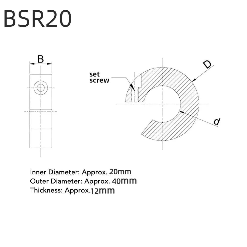 4Pcs SBR12 Linear Rail Stop Collar SBR20 SBR16 Shaft Locking Collar Aluminum Alloy Anodized Clamp-On Design Limit Fixing Ring