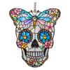 Colorful Skull Suncatcher Sun Catcher Skull Light Trap Window Hanging Decoration with Rhinestones Flowers Butterflies Unique Gothic Boho Decor Gift