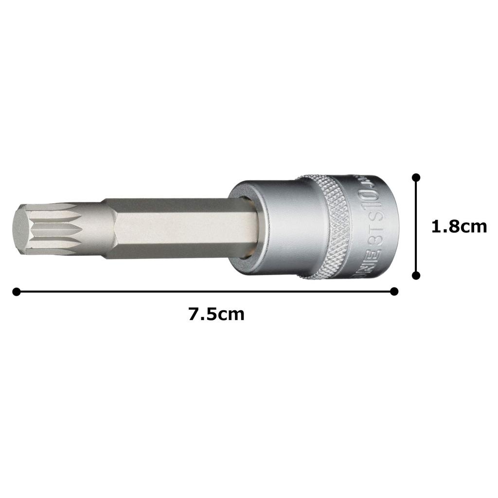 TONE Triple Square Bit Socket M10 3TS-10, 9.5mm (3/8") Drive,