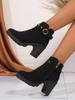 Plus Size Rivet Retro Martin Boots - Women's Autumn/Winter 2025 Chunky Heel Short Tube British Style.