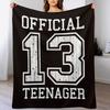 Official Teenager 13th Birthday Gift For Girls Or Boys 13 Throw Blanket Plush Nap Luxury Brand Loose Blankets