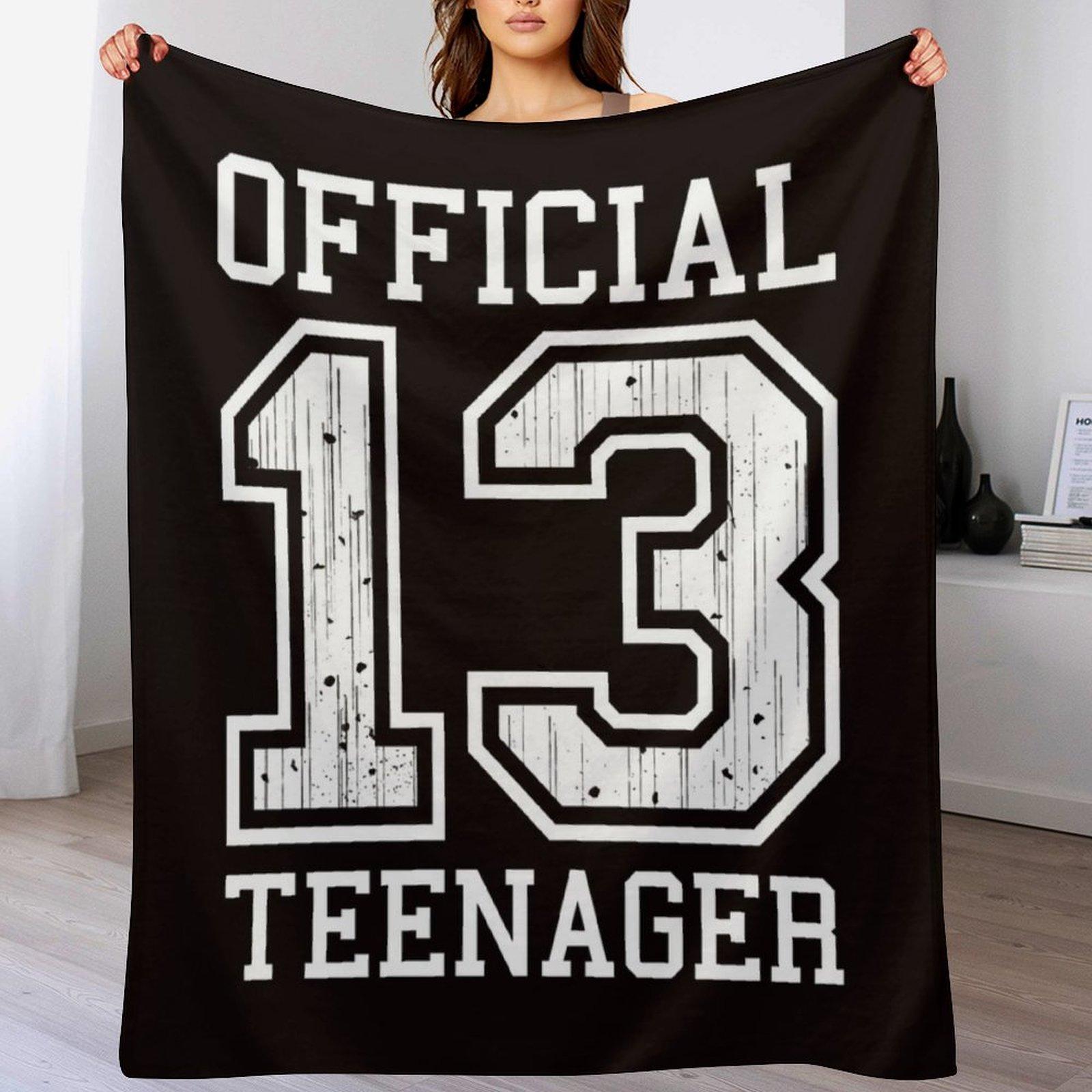 

Official Teenager 13th Birthday Gift For Girls Or Boys 13 Throw Blanket Plush Nap Luxury Brand Loose Blankets 30x40in
