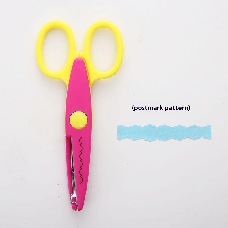 Minimalistic Lace Scissors Wavy Pattern Small Round Head Children Special Student Art Tool Stationery Scissor For Scrapbooking