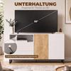 Sideboard Modern Storage Cabinet with 2 Soft-Close Doors and 2 Drawers 140x40x85 Cm, White