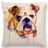 Federa per Cuscino Animali Acquerello Testa Ritratto Muflone Leone Leopardo Tigre Orso Aquila Cavallo Cani Cuscino Decorativo per Divano Casa