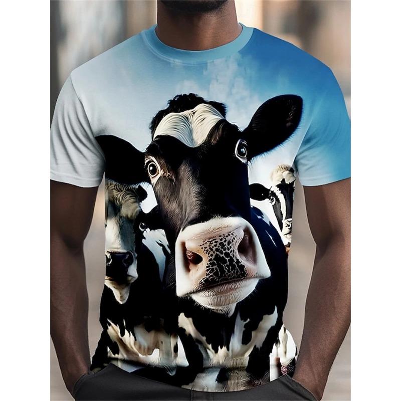 Men's Funny Cat And Shark T Shirt Tops 3D Print Short Sleeve Crew Neck Animal Tee Shirts New In Oversized T Shirts Clothes