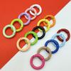 Yogodlns 10/50 Pcs Multiple Colors Metal O Ring Spring Clasp Openable Round Carabiner Keychain Clips DIY Jewelry Buckle Connector Bags Accessories