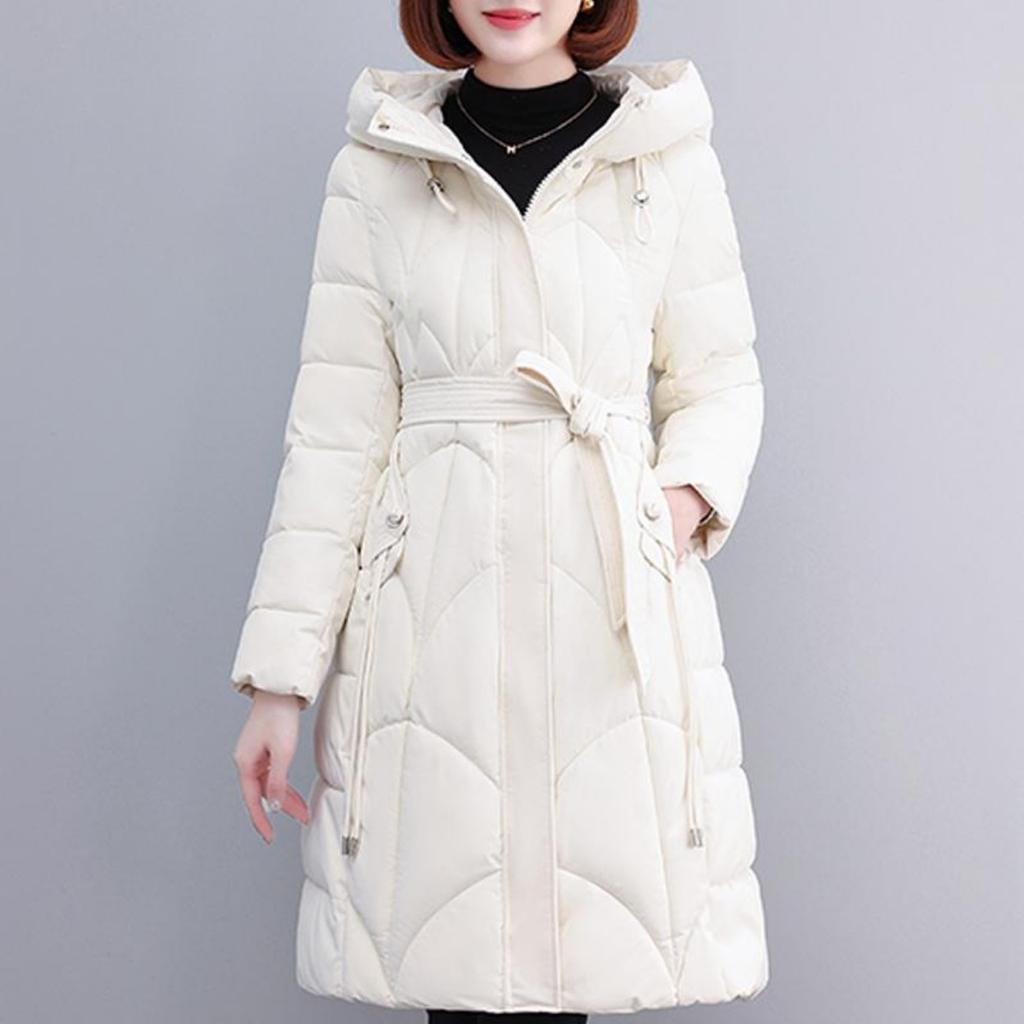 Zimní dámské dlouhé parky s kapucí 2023 Nový silný teplý bavlněný vycpaný kabát s beit zimní bundou pro dámské oblečení