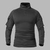 Men Combat T-shirt Camouflage Stand Collar Slim Long Sleeve Autumn Shirt for Outdoor