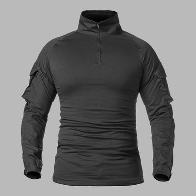 T-shirt da Combattimento da Uomo Mimetica con Collo Alto Slim a Manica Lunga Camicia Autunnale per Outdoor