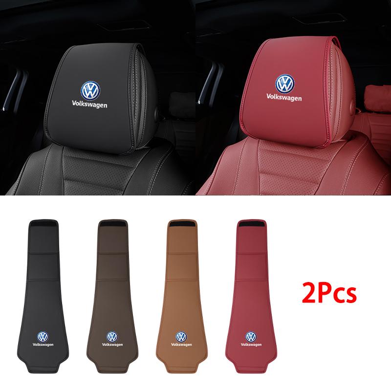 2Pcs Car Seat Headrest Cover Anti-Dirty Elastic Protective Dust Cover Key For Volkswagen VW GTI Golf Caddy Tiguan Amarok Arteon zh3