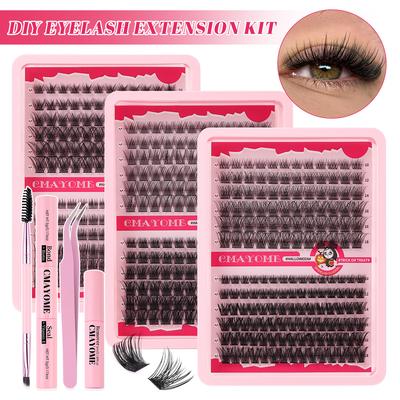 Einzelner Cluster D-Bogen Haar Falsche Wimpern Set 10-18mm DIY Segmentiertes Grafting Dicke Wimpern