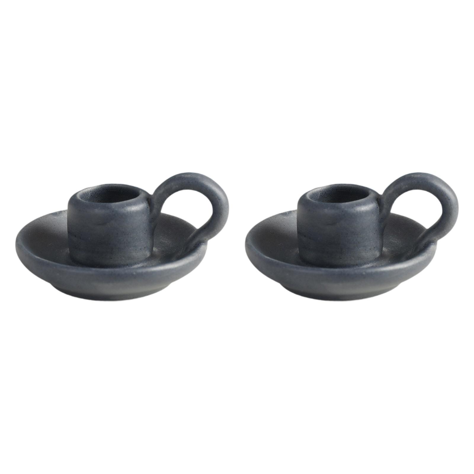 2 шт. Керамические подсвечники Устойчивые чаши для свечей Настольные украшения Фото реквизит Подсвечники для офиса Вечеринки Бара Новоселья синий