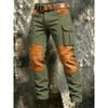 Lange Hosen im Stil 2026 für legere Outdoor-Arbeitskleidung. Herren Freizeithose mit mehrfarbigen und mehrfarbigen Nähten. Lange Hose im Arbeitskleidungs-Stil.
