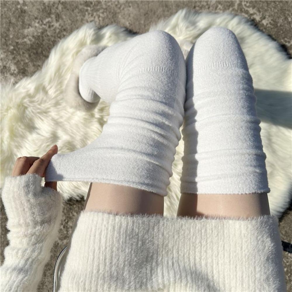 Milk White Warm Stockings Autumn Winter Long Knee Sock Women Long Socks Jk College Accessory