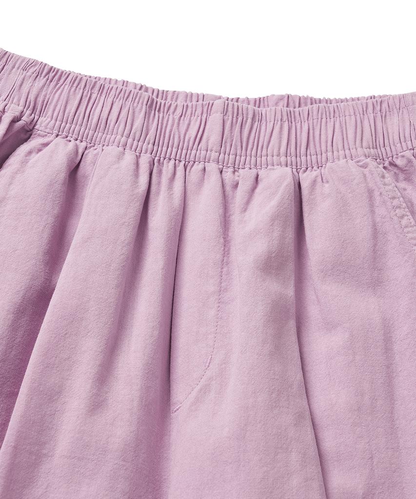COTTON BELL Linen Elastic Waist Pants - Lavender