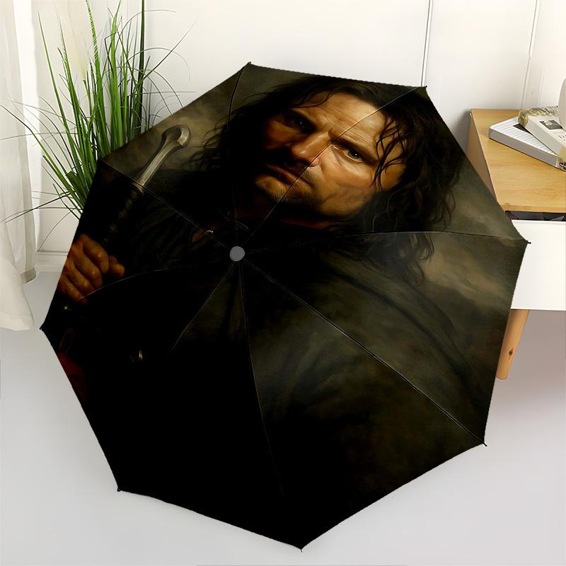1pc Sword Warrior Automatic Folding Umbrella - Compact 8-Rib Design, Durable Plastic & Iron1299L