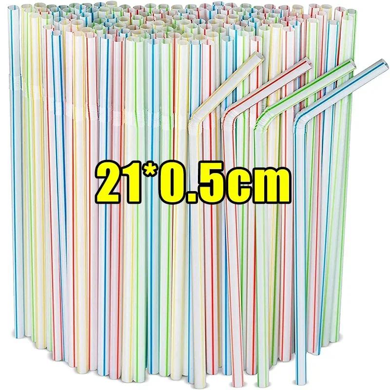 Disposable Drinking Straws Multicolor Plastic Pipes Cola Straws Bar Party Wedding Kitchen Pajitas Cocktail Straw Wholesale Tools