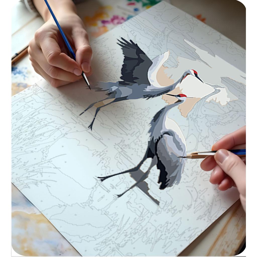 Paint By Numbers Kit Massido Cranes