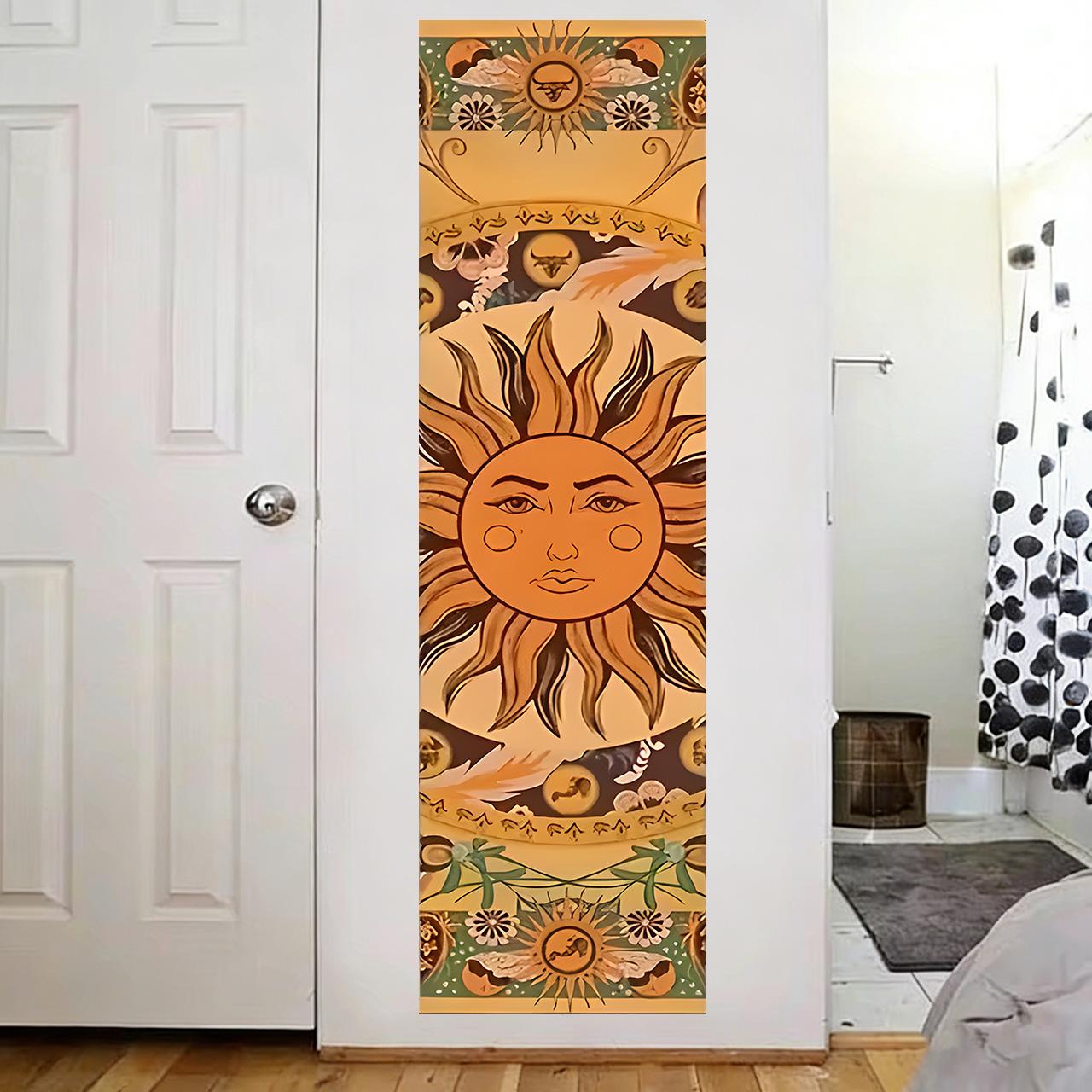 Sun Moon Tarot Vertical Large Tapestry, Boho Celestial Large Wall Tapestry, Mystical Room Decoration Items For Bedroom 150X40CM
