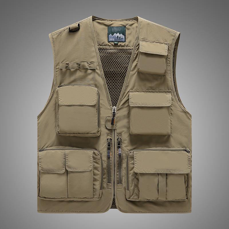 Men's Quick-Dry Multi-Pocket Vest for Fishing, Outdoor Work, Photography, and More - Plus Size Available