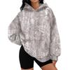 Women S Loose Fit Hooded Sweatshirt With Branch Print
