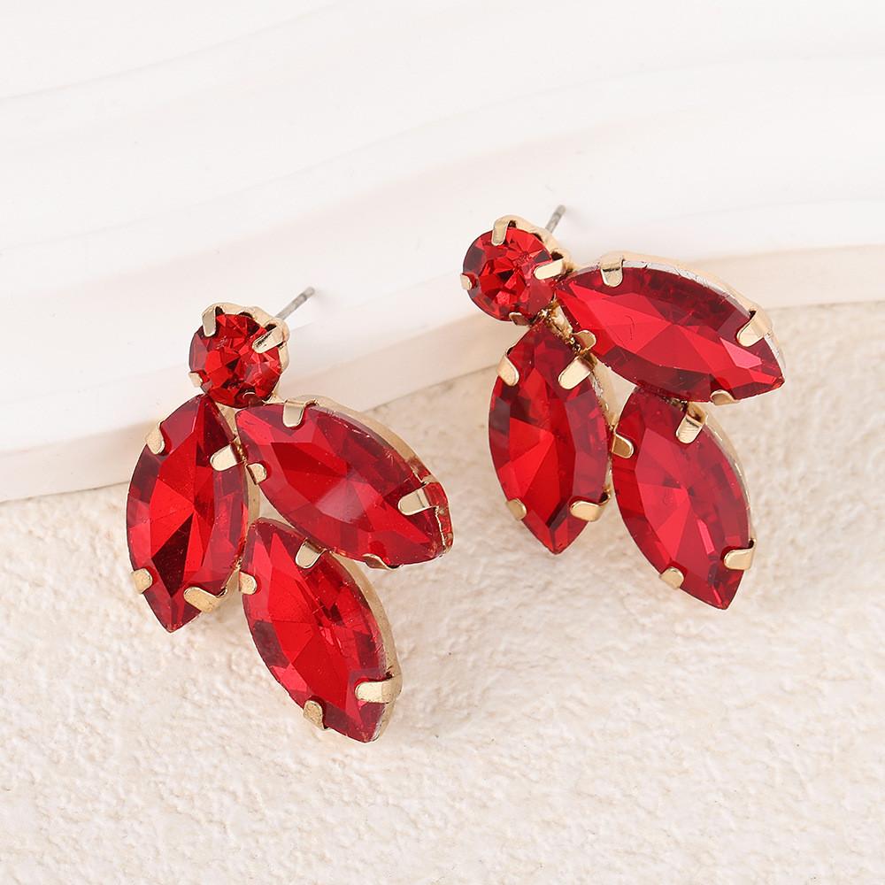 Pinkdudu Crystal Stud Earrings Multi-Layer Alloy Rhinestone Earrings Versatile Sparkling Jewelry PD2406