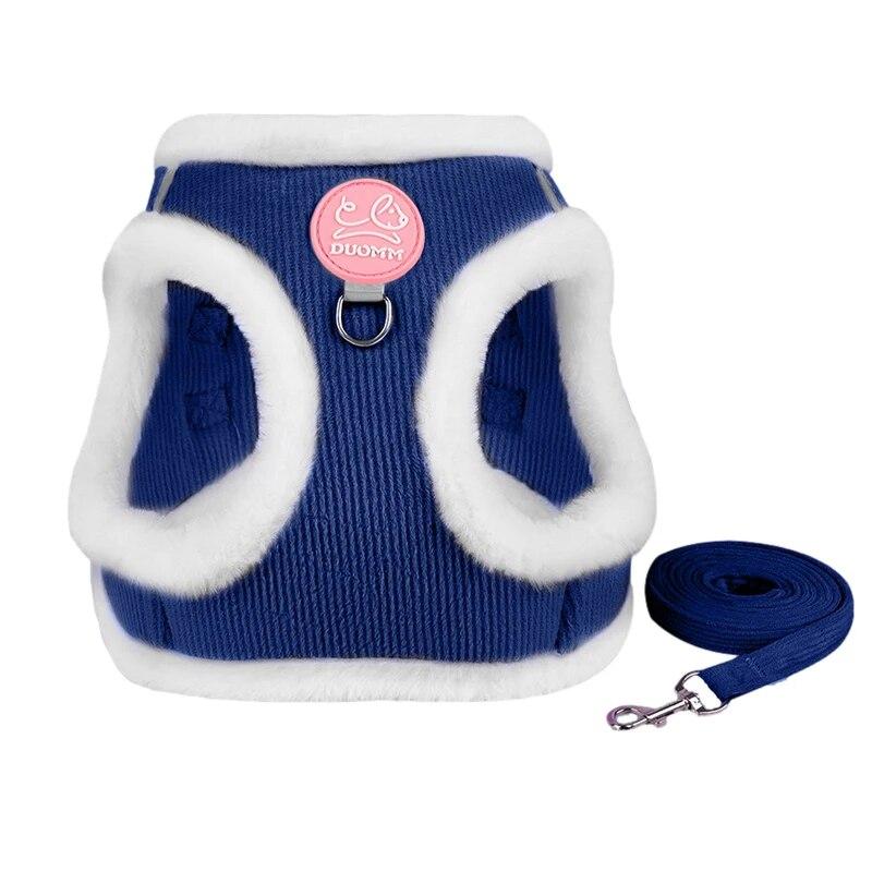 

Теплый светоотражающий комплект шлейки и поводка для кошек, регулируемый жилет для домашних животных, шлейка для щенков, поводок для прогулок, аксессуары для кошек XXS