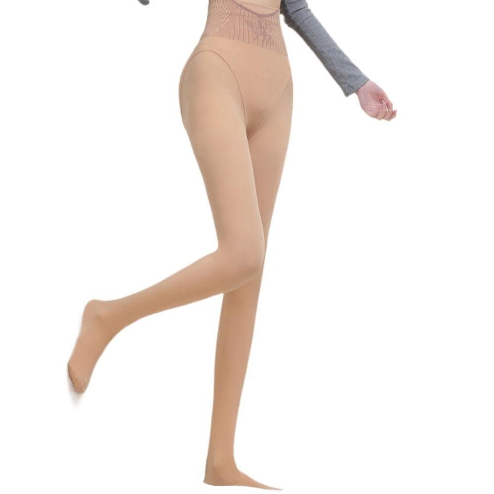 Solid Color Bare Leg Socks Abdominal Bare Leg Artifact Bottoming Pants Thermal Pantyhose  Winter