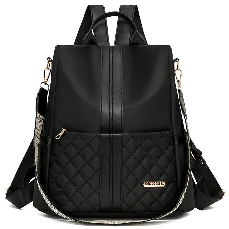 

Women s Quilted Oxford Backpack, Simple Plain Large Capacity Shoulder Bag, Multi-functional Zipper Daypack, Lightweight Casual Travel Backpack