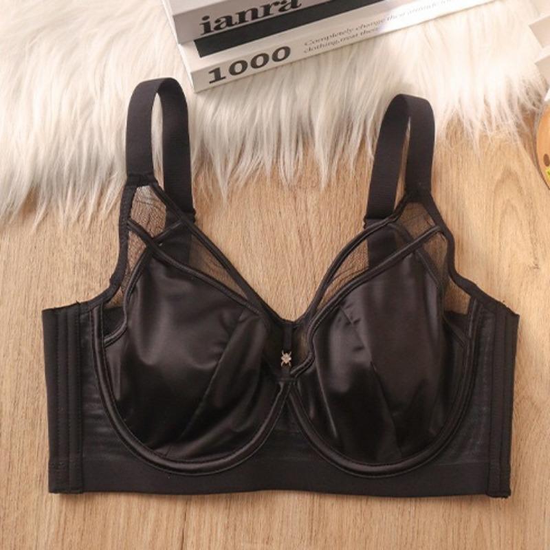 Satin Silk Thin Bra with Soft Underwire To Prevent Sagging and Support Large Busts