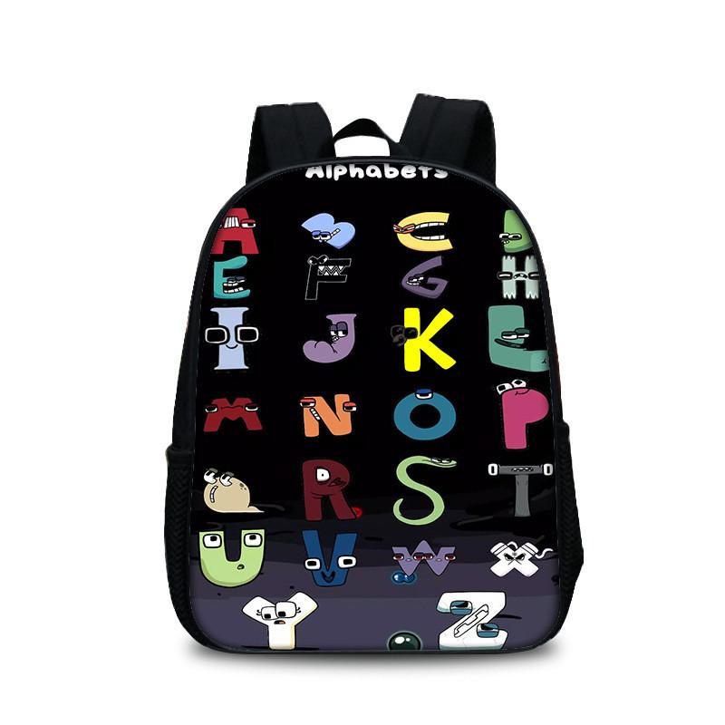 Zaino Alphabet Lore Per Studenti Borsa Scolastica in Nylon con Tasca Frontale e Spallacci Regolabili