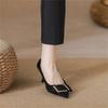 Fashion Casual High Heels Women's Thick Heels Spring and Autumn New Temperament Occupation Not Tired Feet Work Pointed Single Shoes Women