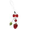 Lace Ribbon Keyring Cute Sweet Strawberry Pendant Keychain Colorful Beaded Phone Lanyard Multi-Functional Bags Accessories