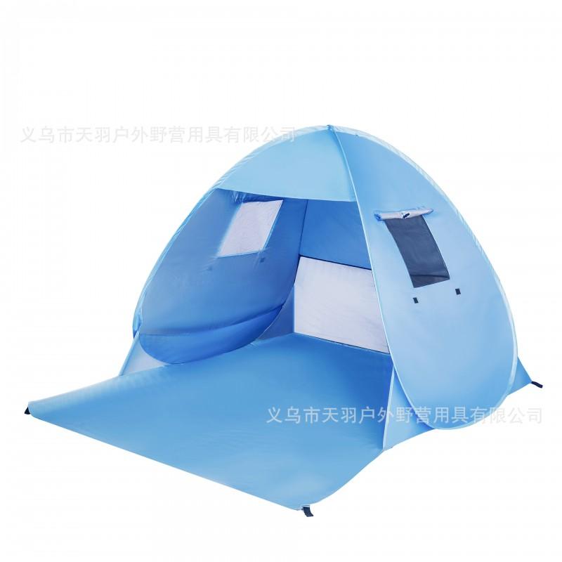 Automatic Quick-Open Beach Tent With Two Windows Foldable Camping Shelter Outdoor Sand Forest Picnic Use
