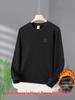 Men's Plus Size Velvet Pullover Sweatshirt - Winter Round Neck Long Sleeve, Thick & Warm