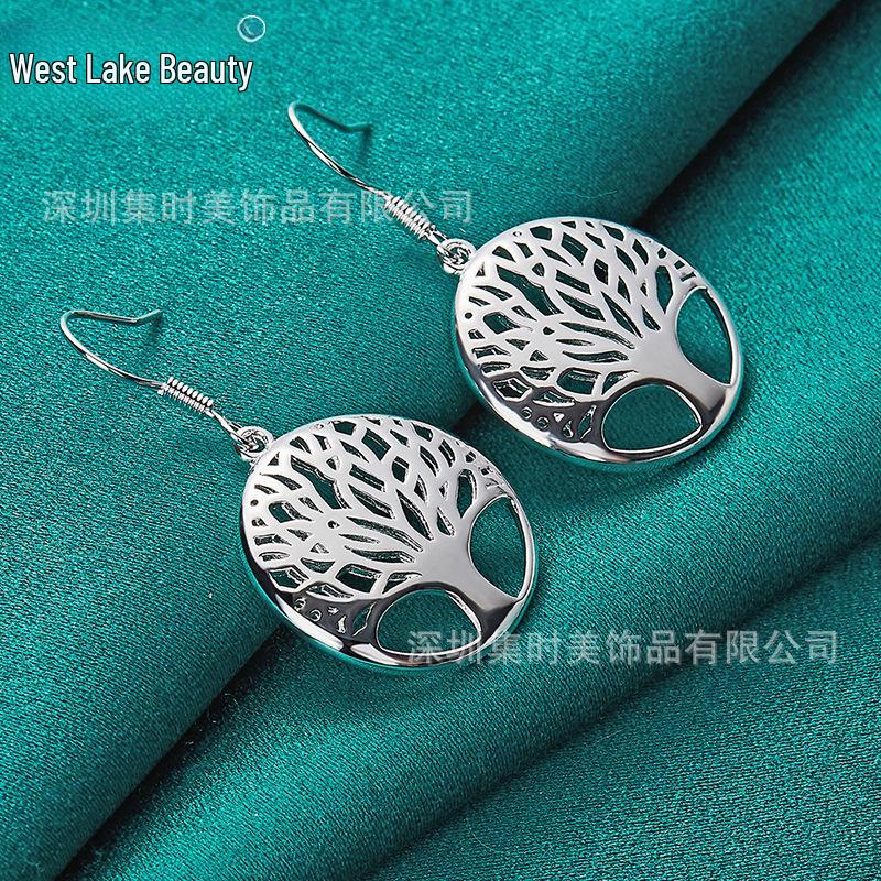 Silver Tree of Life Pendant Earrings for Women - West Lake Beauty Jewelry