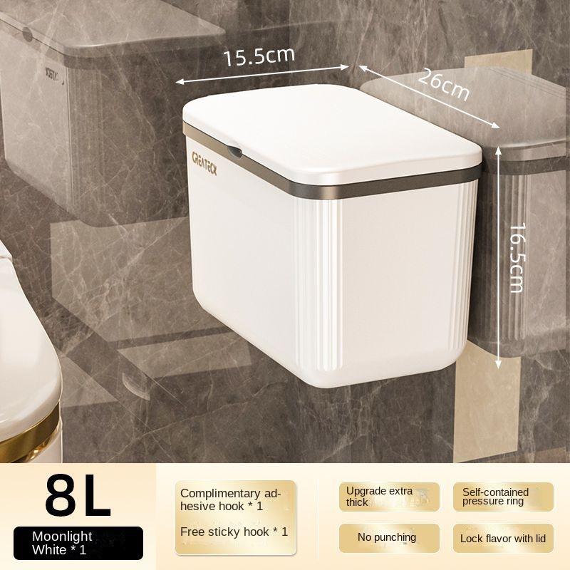 12/8L Kitchen Trash Can Hanging Household Hanging Storage Pail Toilet Toilet Paper Basket Kitchen Waste Wall Hanging Garbage Can