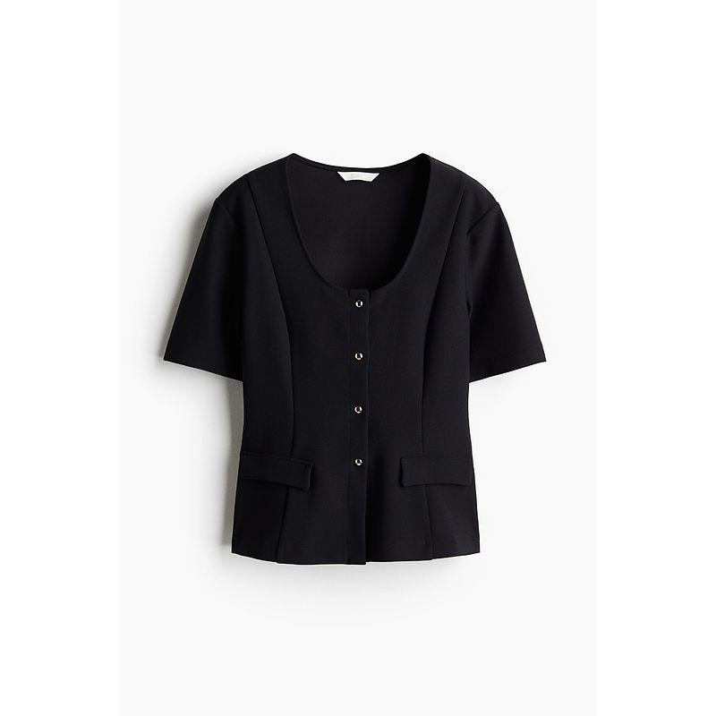 

Женский меховой трикотаж HM 2025 Осень Новый Простой Модный Мягкий Повседневный Кардиган с коротким рукавом 1293304 Black 165/96(M)