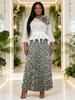 Miyake Plus Size 3D Floral Pleated Skirt Set for Women - Irregular Long Skirt